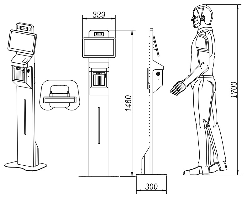 原廠立式13.3寸人臉識別測溫一體機訪客機登記管理系統(tǒng)排隊叫號機